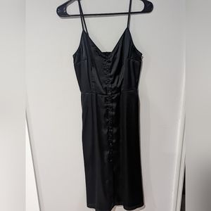 Abercrombie and Fitch satin black midi dress